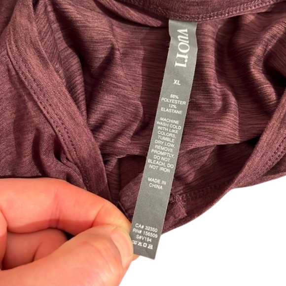 Vuori Long Sleeve Ease Performance Henley in Mahogany Heather - Picture 4 of 9